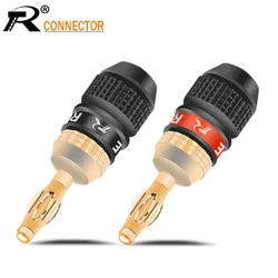 4PCS/2PAIRS Banana Connector Speaker Banana Plugs High Quality Gold Plated Banana Male Plug Wire Connector Speaker Connector