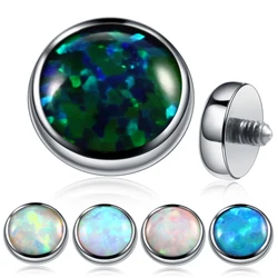 1PC 100% Titanium Fire Opal Micro Dermal Piercings Dermal Anchor Top Skin Diver Replaceable 4mm Tops Piercing Sexy Body Jewelry