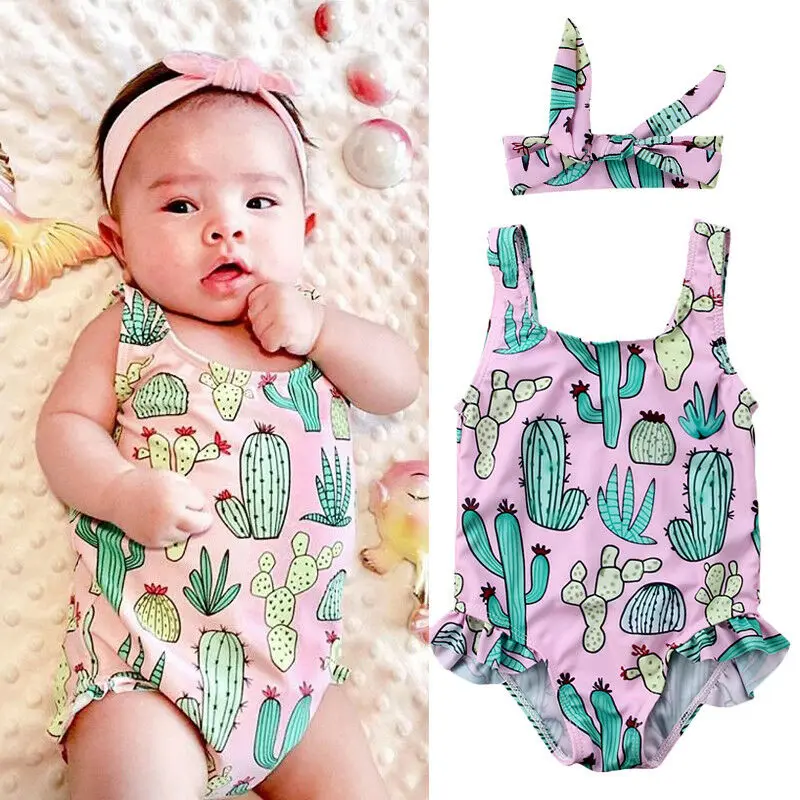 

Pudcoco Newborn Baby Girl Clothes Cute Cactus Print Swimwear Swimsuit Bathing Beachwear