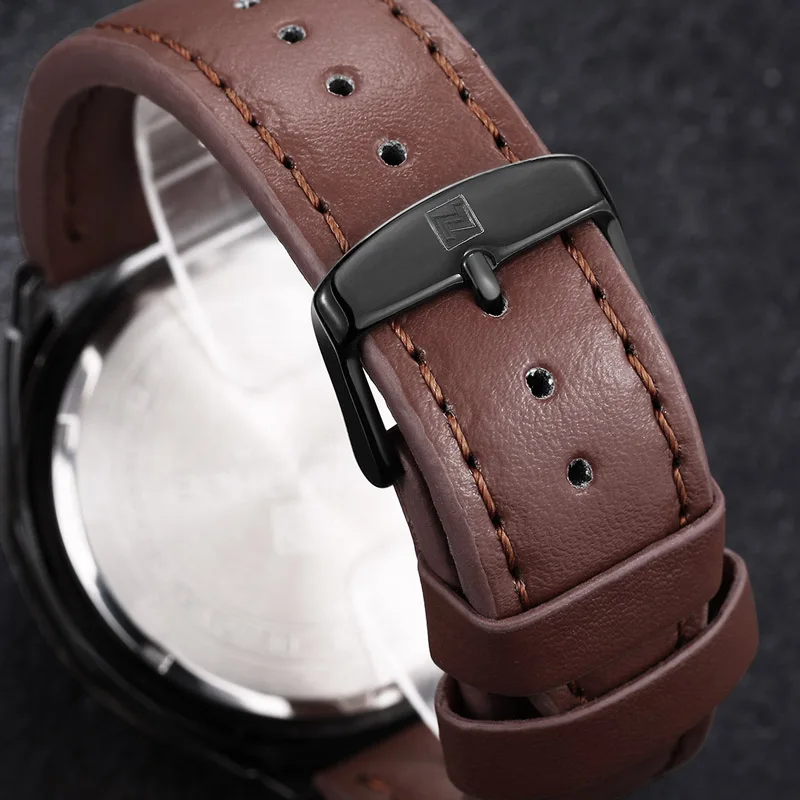 2019 New Fashion Men Military Sports Watches Men\'s Quartz Auto Date Clock Top Brand Luxury Man Leather Strap Casual Wrist Watch