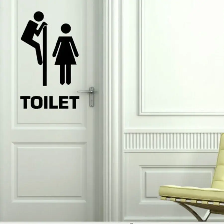 Funny toilet entrance sign vinyl decal stickers For Shop Office Home Cafe Hotel Toilets door decor wall stickers