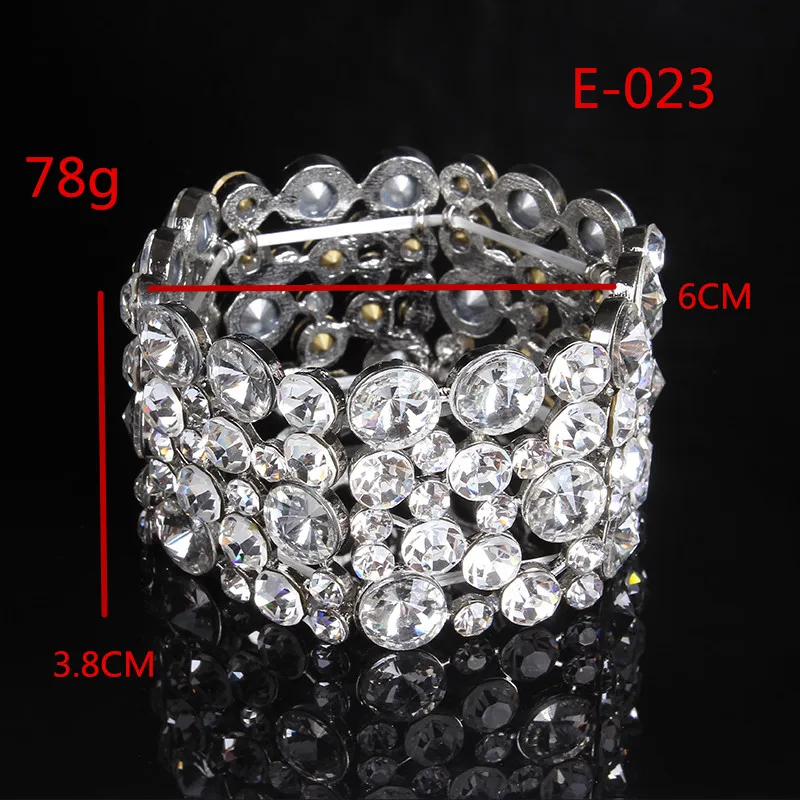 Pulsera de cristal austriaco para mujer, joyería de moda para boda, brazalete brillante para mujer, bisutería de lujo E023