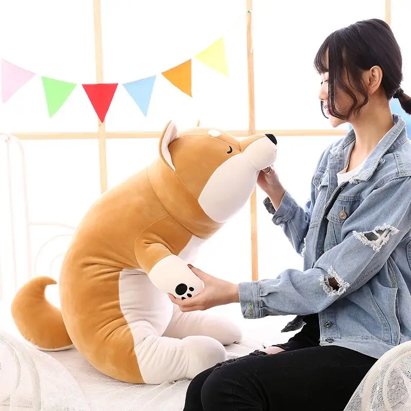 Dorimytrader Pop Giant Animal Akita Plush Toy Pillow Stuffed Cartoon Anime Shiba Inu Dog Doll Present for Children 39inch 100cm