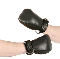 Mitones Bdsm para cachorros, guantes de cuero, Palma de pata de perro, esposas acolchadas, Bondage, Juguetes sexuales para parejas