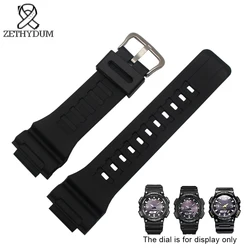 Silicone Rubber watch strap 28*18mm bracelet Convex mouth black strap for casio AQ-S810W/W-735/AEQ-110W watches band