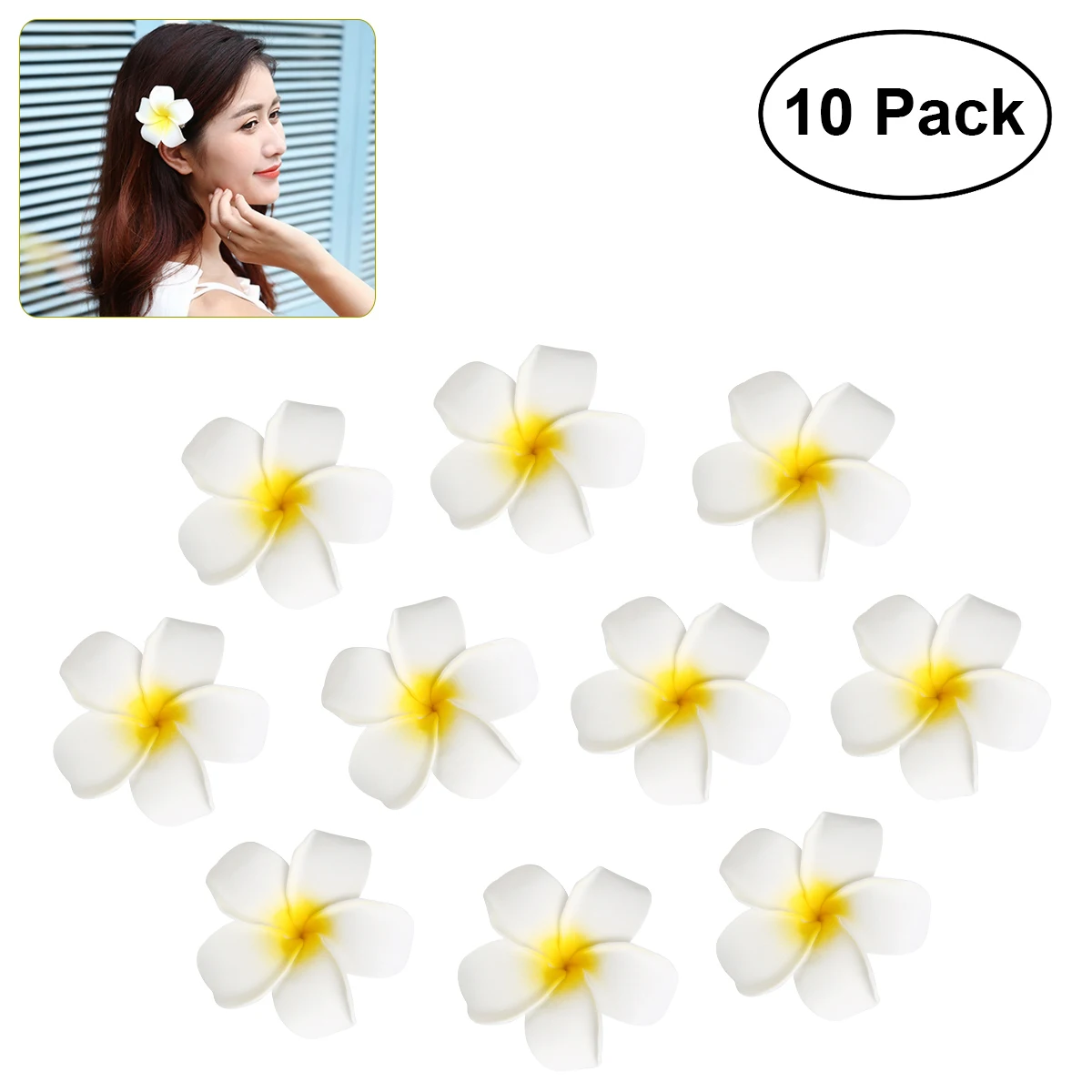 10pcs 7cm Plumeria Flower Hair Clips Hairpins Egg Flower Barrette Hawaiian Wedding Party Bag Hat Flower Bridal Hair Clip