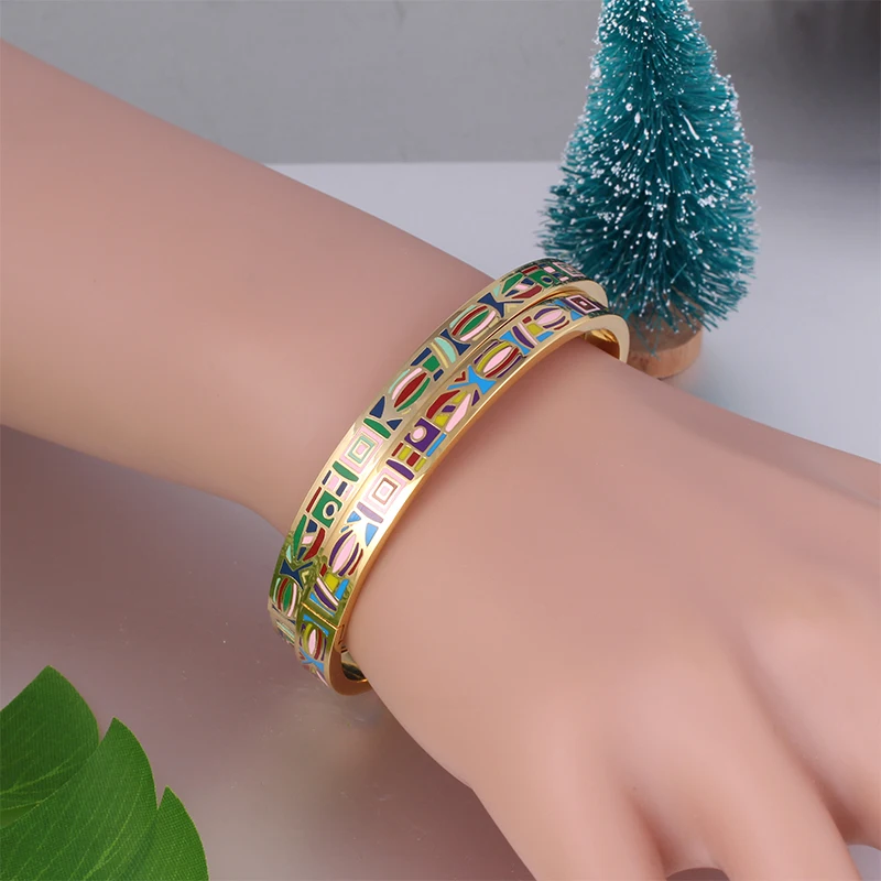 Art  Green Jewelry Adjustable Open Bracelets & Bangles  For Women  Cloisonne Wholesale