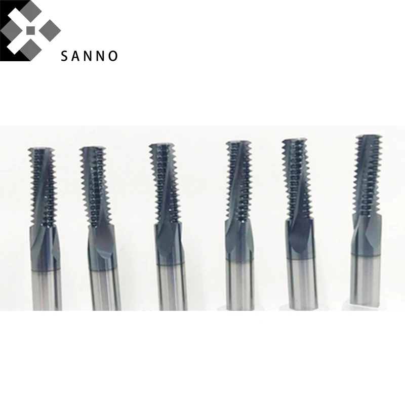 Fresas CNC de acero de tungsteno de alta calidad M9 x 0,75 vástago recto fresa de hilo externo interno fresas de dientes completos