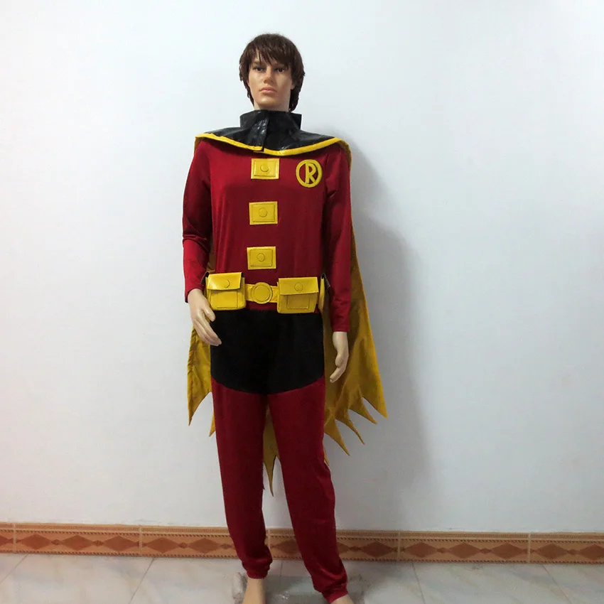 

Superhero Damian Wayne Tim Drake Red Robin Christmas Halloween Uniform Outfit Cosplay Costume Customize Any Size
