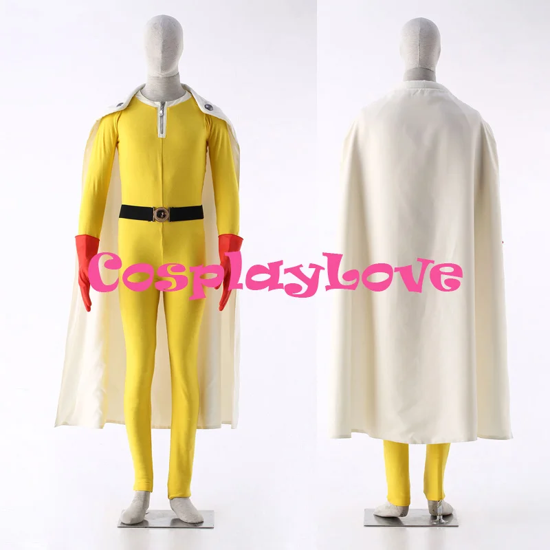 

High Quality Stock Japanese Anime One Punch Man Saitama Caped Baldy Hagemanto Cosplay Costume For Halloween Christmas