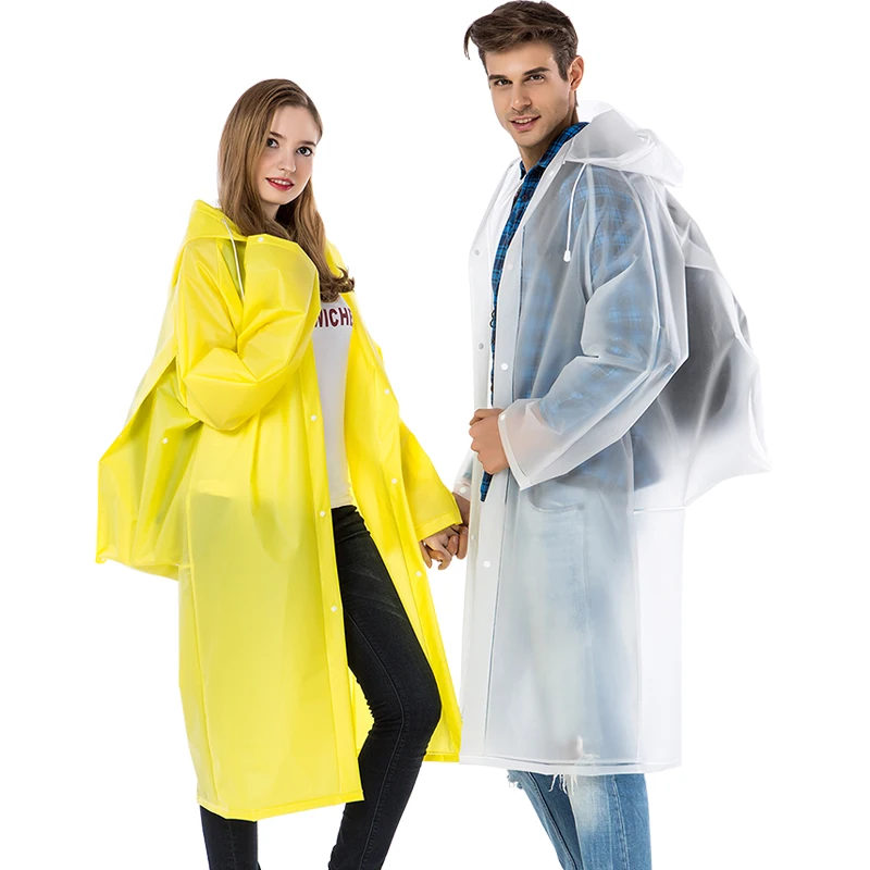 Unisex ladies men Waterproof Plastic Thick long backpack Rain coat jacket Rainwear Poncho Hiking Hooded Schoolbag Raincoats