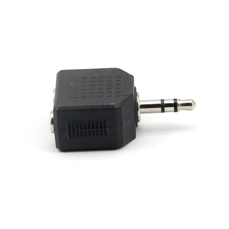 2で1女性へ男性オーディオラインヘッドホントランスデューサオーディオadapteコンボアダプタ適応3.5オーディオスプリッタ用ヘッドセットマイク