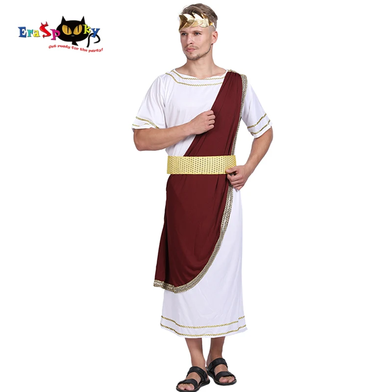 Eraspooky Medievale Warrior Cosplay Degli Uomini di Greco Antico Romano Toga Caesar Costume di Halloween per Adulti di Carnevale Del Partito Del Vestito Operato