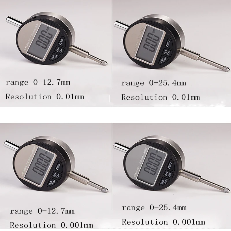 Indicador digital electrónico, 0-25,4mm, 0,01mm, 0-12,7mm, 0.001mm, 0,00005\