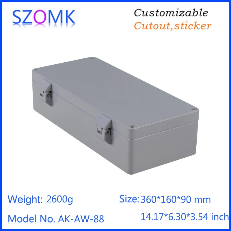 1Piece 360*160*90mm IP66 waterproof aluminum die casting project case szomk aluminum control box electronics junction box