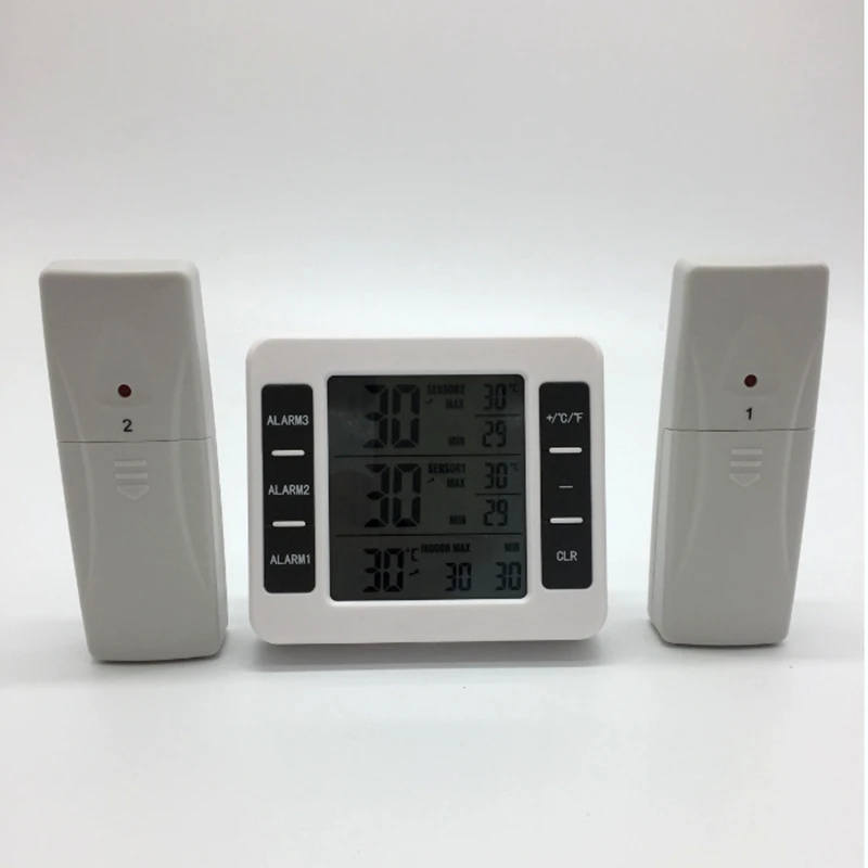 Digital Fridge Thermometer Wireless Weather Station In Outdoor Home Garden Refrigerators Freezers Two Temperature Monitor Sensor