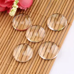 onwear 10pcs round flat back transparent clear glass cabochon 20mm 25mm 30mm diy pendant jewelry making findings