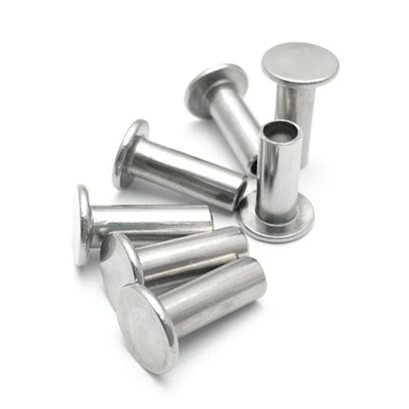 10pcs M5 304 stainless steel Flat head semi-tubular rivet Hollow rivets GB875 6mm-20mm Length