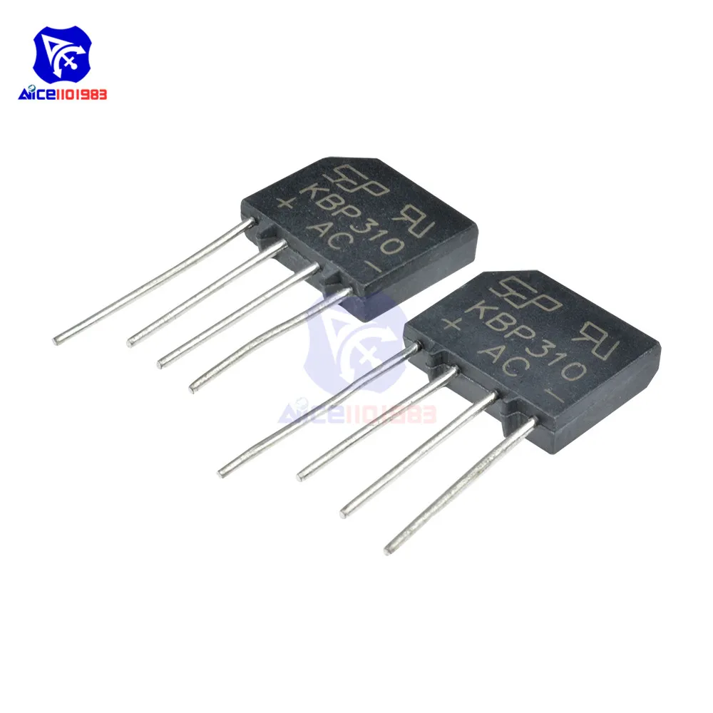 10PCS/Lot Bridge Rectifier Diode KBP310 SIP-4 3A 1000V Single Phase Bridge Rectifier Original Integrated Circuit