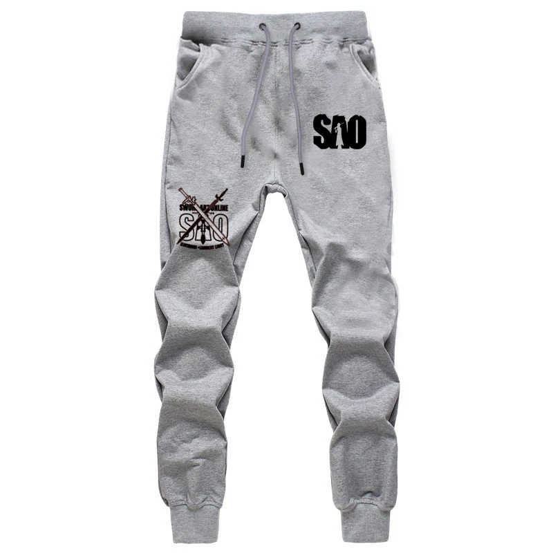 New Summer Fashion Casual Sweat Breathable Pants Casual Sword Art Online SAO Men Women Cotton Straight Jogger Jogging Trousers