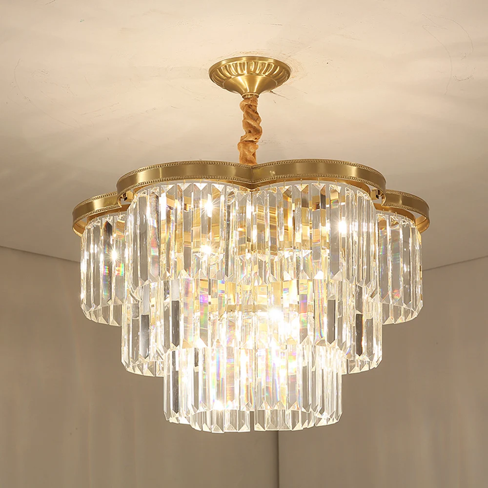 

new design 3 layers crystal chandeliers modern lighting AC110V 220V lustre cristal dinning room living room lamp