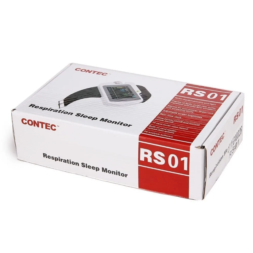 Contec Respiration Sleep Monitor Spo2,Pulse Rate,Nose Air Flow Measure,Sleep Apnea Screen meter CMS-RS01