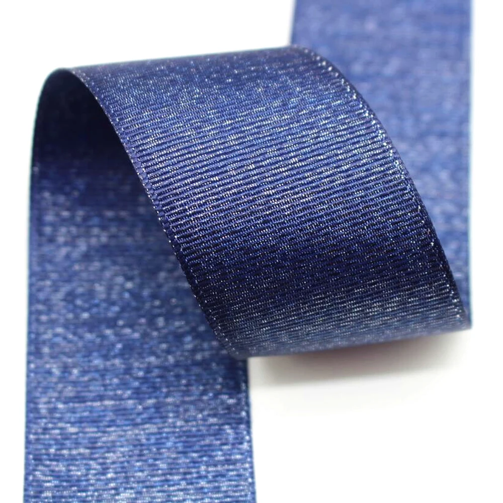 10 Yards 38MM Glitter Ribbon Silver Wire DIY Handmade Materials Gift Wrapping Headwear Bow Thread Grosgrain Double Sided