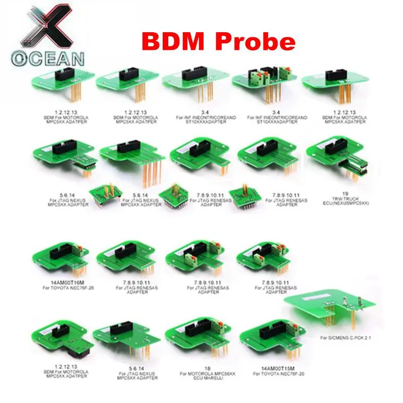 Newest BDM Adapters 22pcs/set V7.020 V5.017 Dimsport BDM Probe Adapters LED BDM Frame Adapter for ECU Programmer