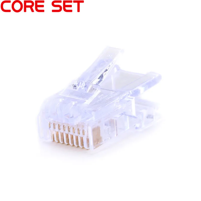 10PCS/Lot RJ45 Net Network Modular Plug Cat5 CAT5e Cat6 Connector 8P8C Gold plated Modular Plugs Socket High Quality