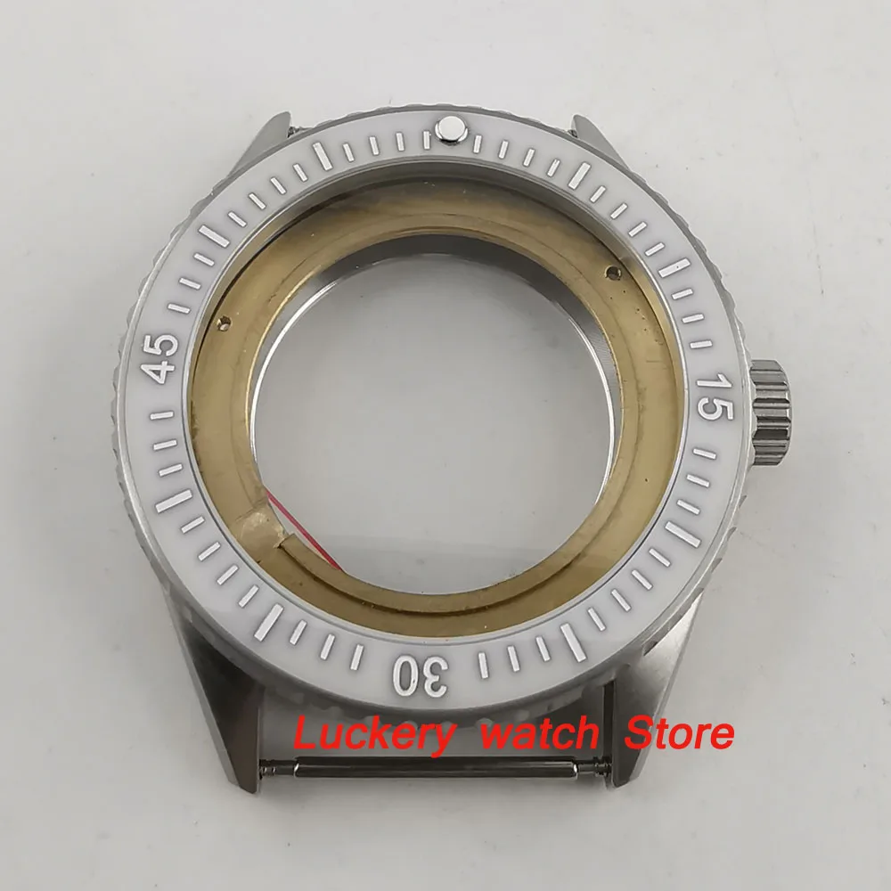 43mm ceramic bezel sapphire glass 5ATM watch case Fit for ETA 2836 ,Mingzhu 2813 3804 ,Miyota 8215 movement-BK32