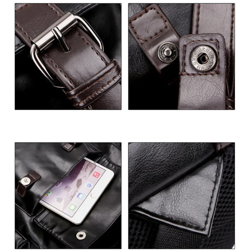 New Pu Leather Backpacks Fashion Vintage Notebook Laptop Backpack Male Large Capacity Backpacks for Men and Women Casual Bags