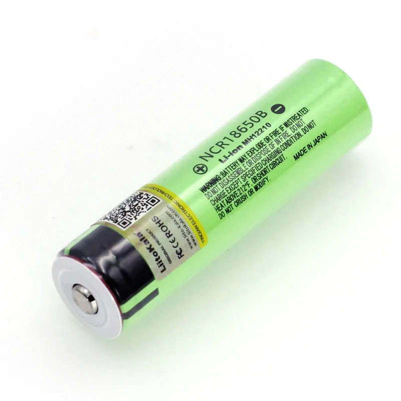 6PCS Liitokala new NCR18650B 3.7 v 3400 mAh 18650 Lithium Rechargeable Battery with Pointed (No PCB) batteries