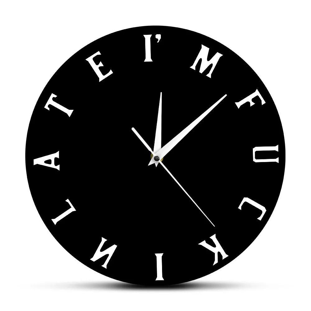 I'm F#*kin Late Clock Running Late Mood Wall Clock For Bedroom Funny Mature Sweary Minimalist Simple Clock Home Decor Wall Watch