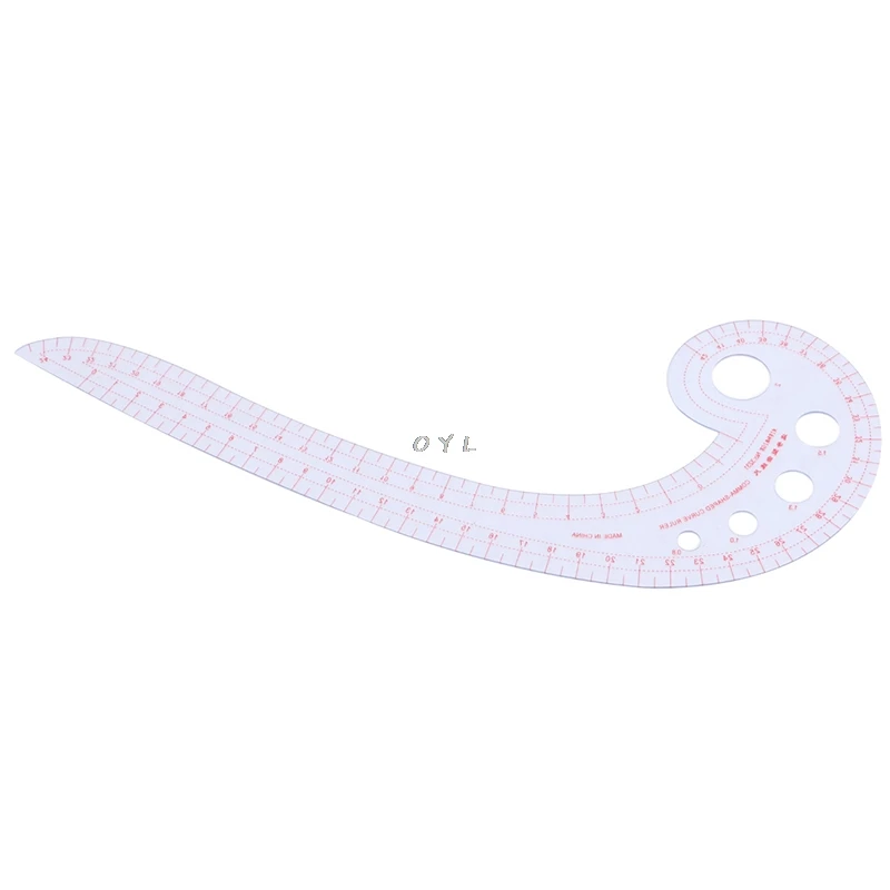 Sewing Ruler Comma Shaped French Curve Plastic Tailor Drawing Craft Tool DIY