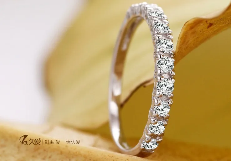 Nueva llegada de la venta caliente zirconio Super Brillante De plata de ley 925 Ladies'finger anillos de boda venta al por mayor de joyería