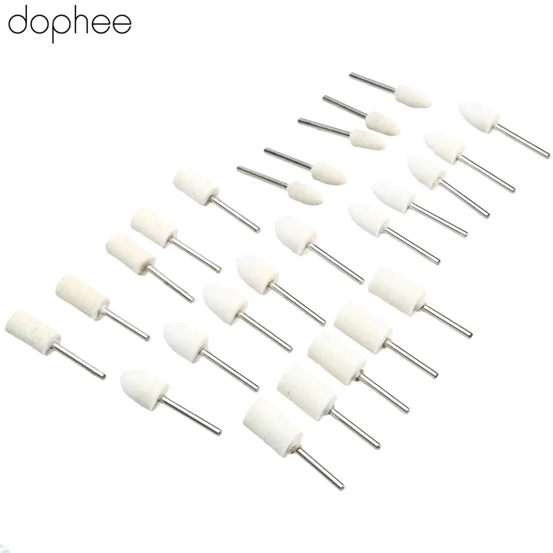 

dophee Dremel Accessories Felt Wool Polishing Wheel Buffing Pad Grinding Abrasive Tools for Dremel Rotary Tools 3mm Shank 25PCS