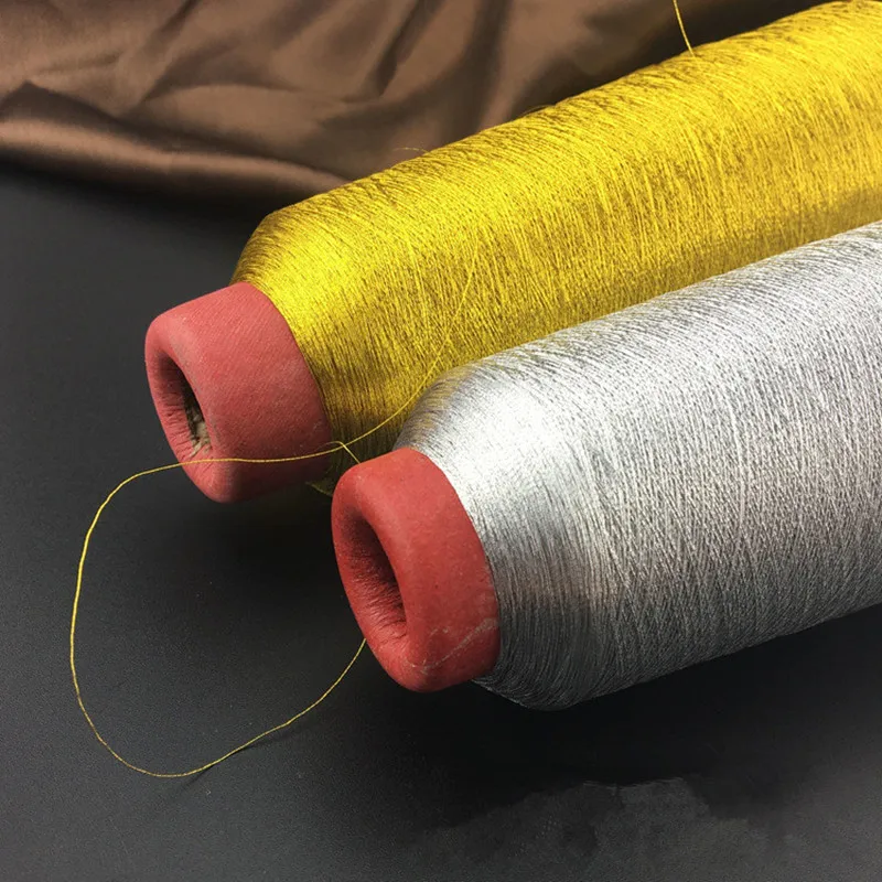 Gold Silver Computer Cross-stitch Embroidery Threads 3000M Sewing Thread Textile Metallic Yarn Woven Sewing Machine Cones Line
