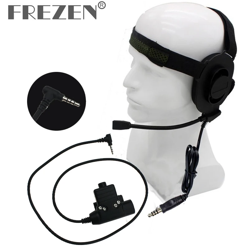 HD01 Z Tactical Bowman Elite II Headphone With U94 PTT Z113 Standard Edition Adapter For Yaesu VX-3R VX-110 FT-10R Two Way Radio