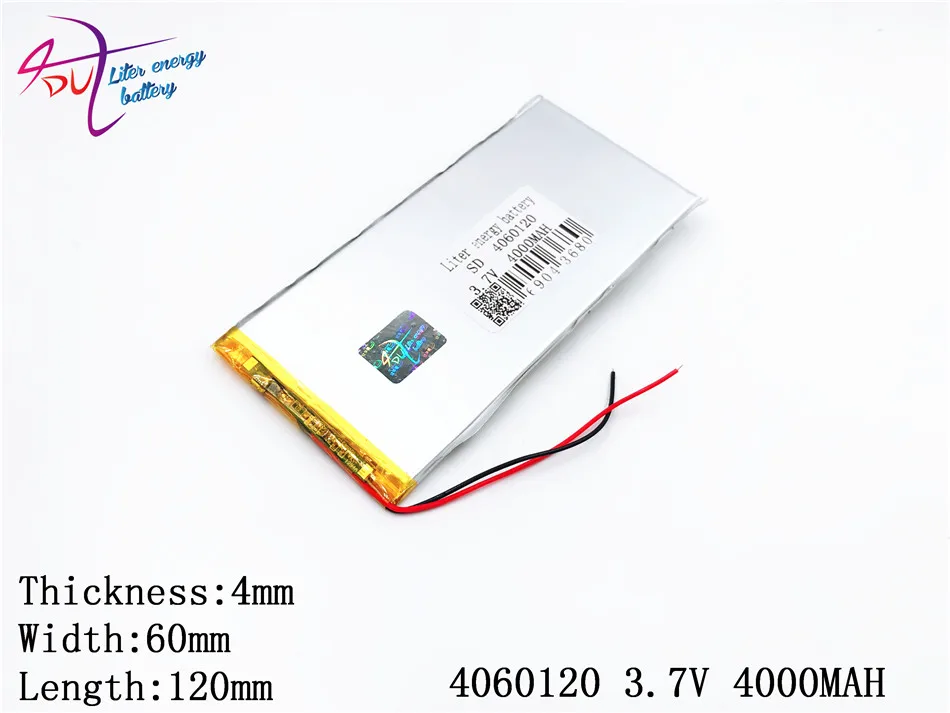 Liter energy battery 4060120 3.7V lithium polymer battery 4060120 tablet battery 4000MAH mobile power