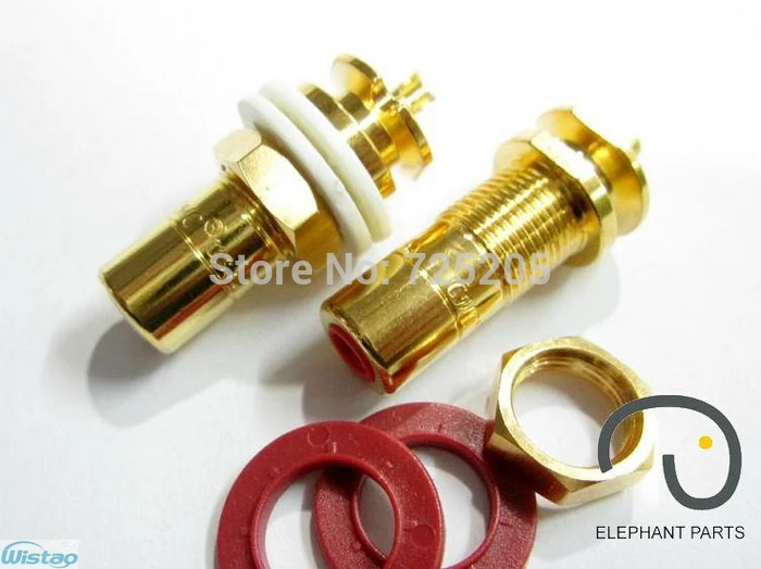 HIFI RCA Terminal 24K soket tembaga, berlapis emas bebas oksigen kinerja tinggi DIY
