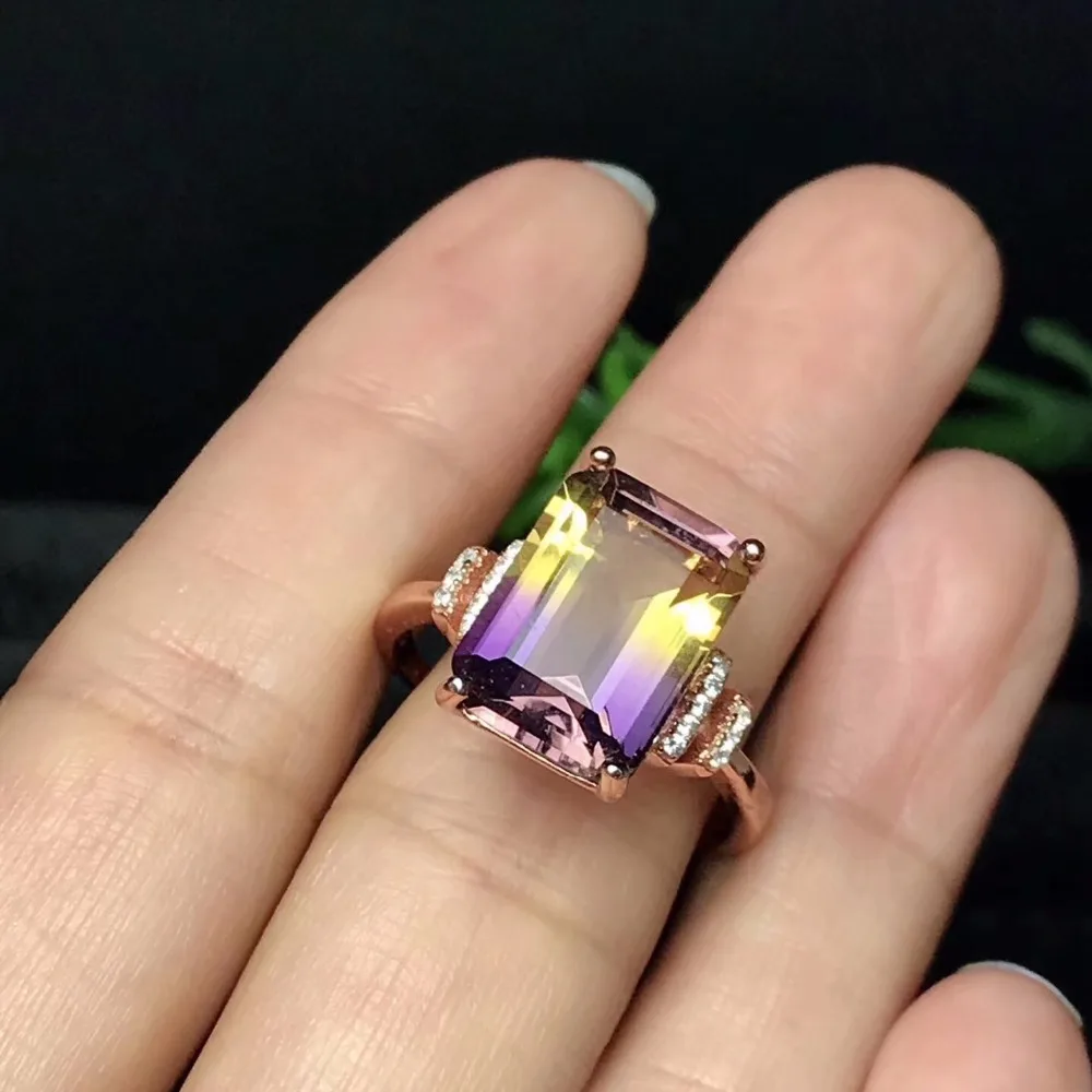 Rare color gemstone, natural amethyst lady ring, 925 silver, novel craftsmanship, beautiful colors.