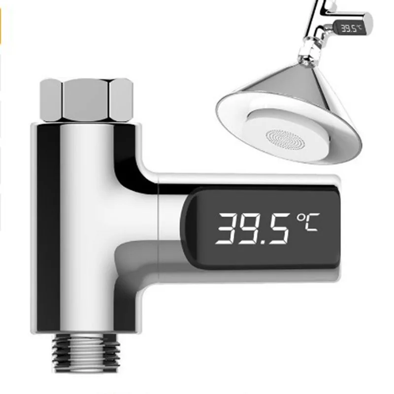 Bathroom Kitchen LED Water Temperature Accuracy with Digital Water Temperature Gauge Silver Water Temperature Meter Tool