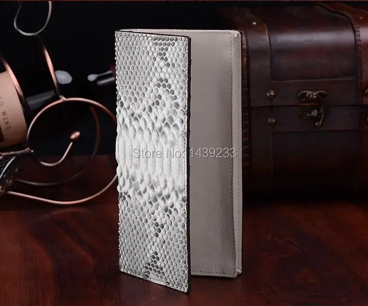 100%  Genuine/Real python skin leather long size  wallets and purse for men bank card holder beige and black color cash holder