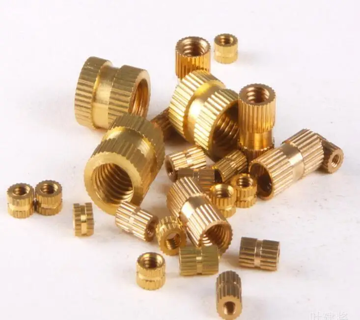 

20PCS M8 Copper Inserts Double Pass Copper Knurl Nut Brass Embedded Part Fastener