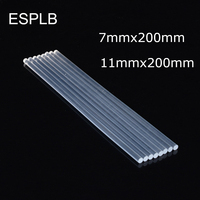 10pcs/Set ESPLB 7mm/11mmx200mm Clear Transparent Glue Stick Craft Hand Repair Tool Hot Melt Glue Sticks for Gun DIY Art Alloy