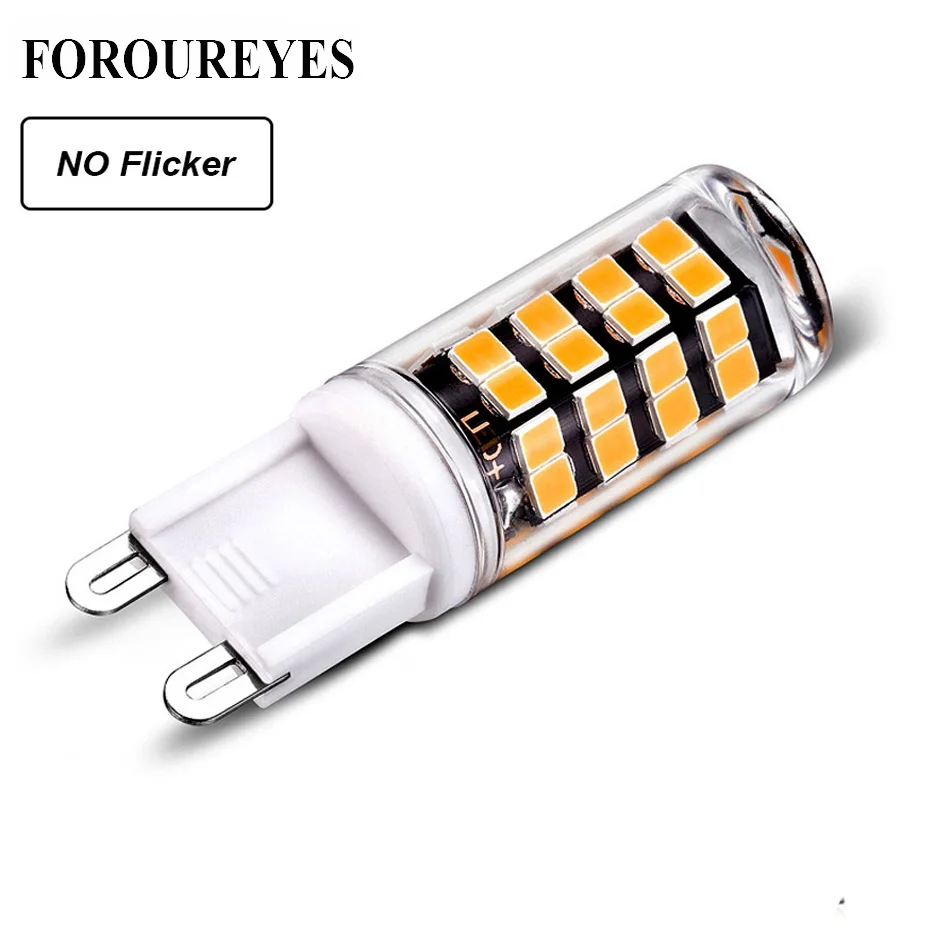 

No Flicker G9 LED Bulb AC85-265V 5W SMD2835 LED Spotlight PC Ceramics Bulb Replace 40W Halogen Light For Chandelier led lamp g9