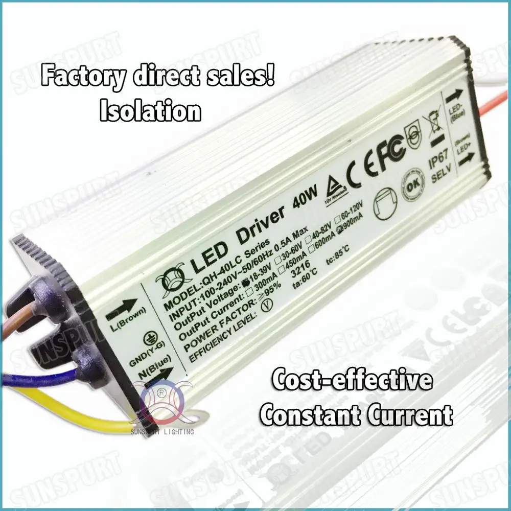 3 Pcs No Flicker PFC IP67 40W AC85-277V LED Driver 6-12Cx3B 900mA DC18-40V Constant Current Power For Ceiling Lamp Free Shipping