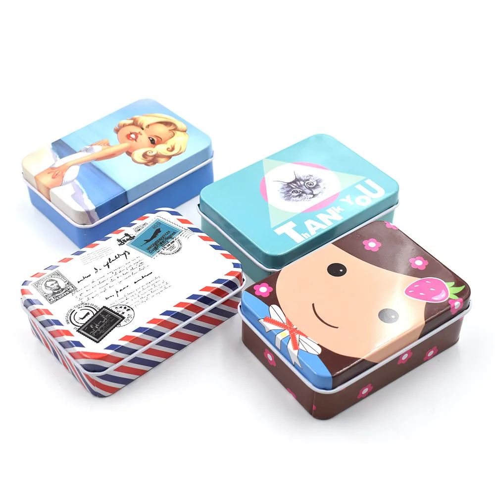 

4 PCS/IOT Metal storage box Cartoon candy collection Sewing kit Sewing accessories.