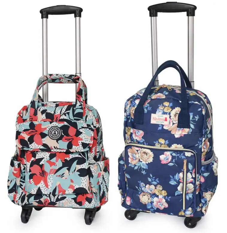 Sacs à roulettes de voyage d\'affaires pour femmes, sacs à dos de voyage à roulettes, valise à bagages, SR Mochila Oxford