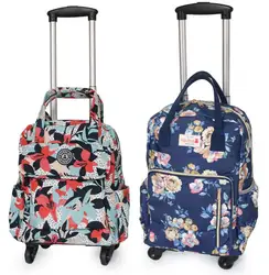 Women Business Travel Trolley Bags travel Backpacks with wheels luggage trolley backpack Mochila Oxford Rolling Baggage Suitcase